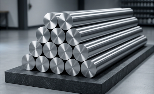 Stainless Steel 317 and 317L seamless and welded pipes stacked in an Indian supplier warehouse.