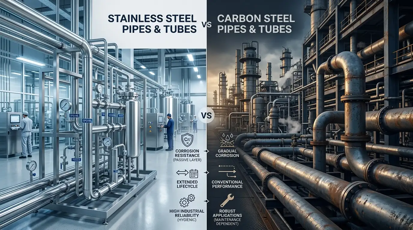 Comparison of stainless steel pipes and carbon steel pipes used in industrial piping systems