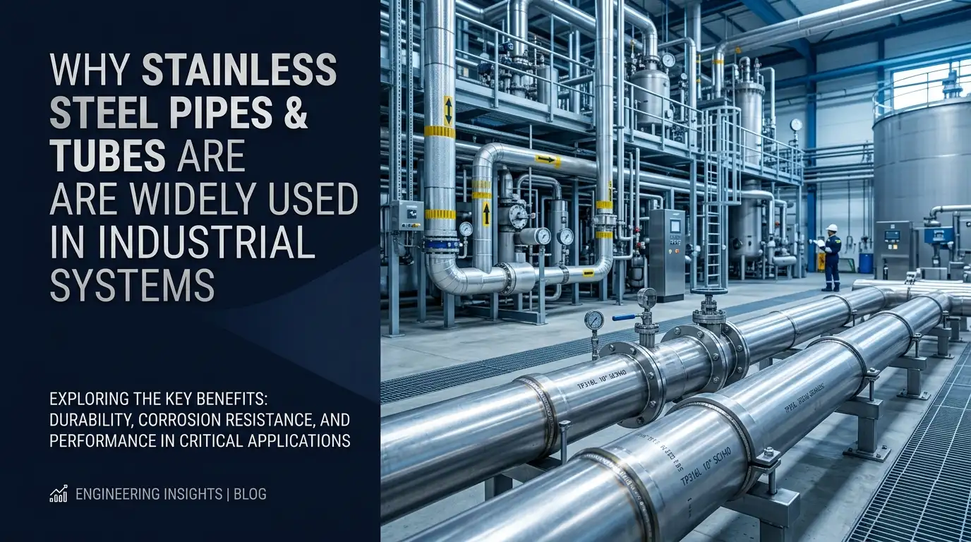 Industrial stainless steel pipes and tubes used in chemical plants and industrial piping systems